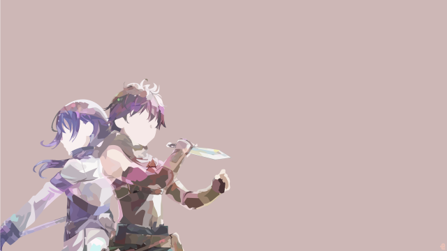 Anime characters swords pink background #4 free wallpaper - medium preview image