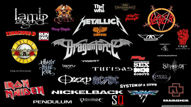 Logos group black background repeated free wallpaper - medium preview image