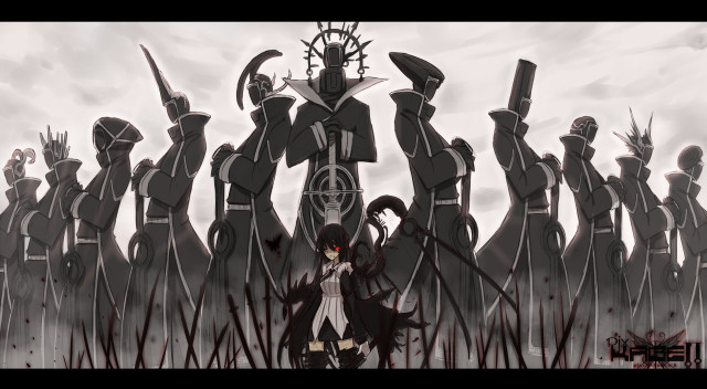 Demon statue group people horns free wallpaper - medium preview image