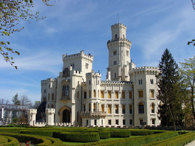 Large white castle clock tower #3 free wallpaper - medium preview image