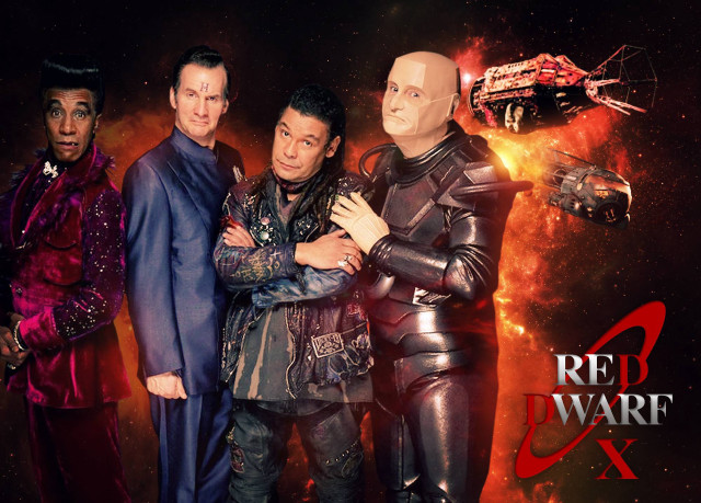 Men group red background spaceship free wallpaper - medium preview image