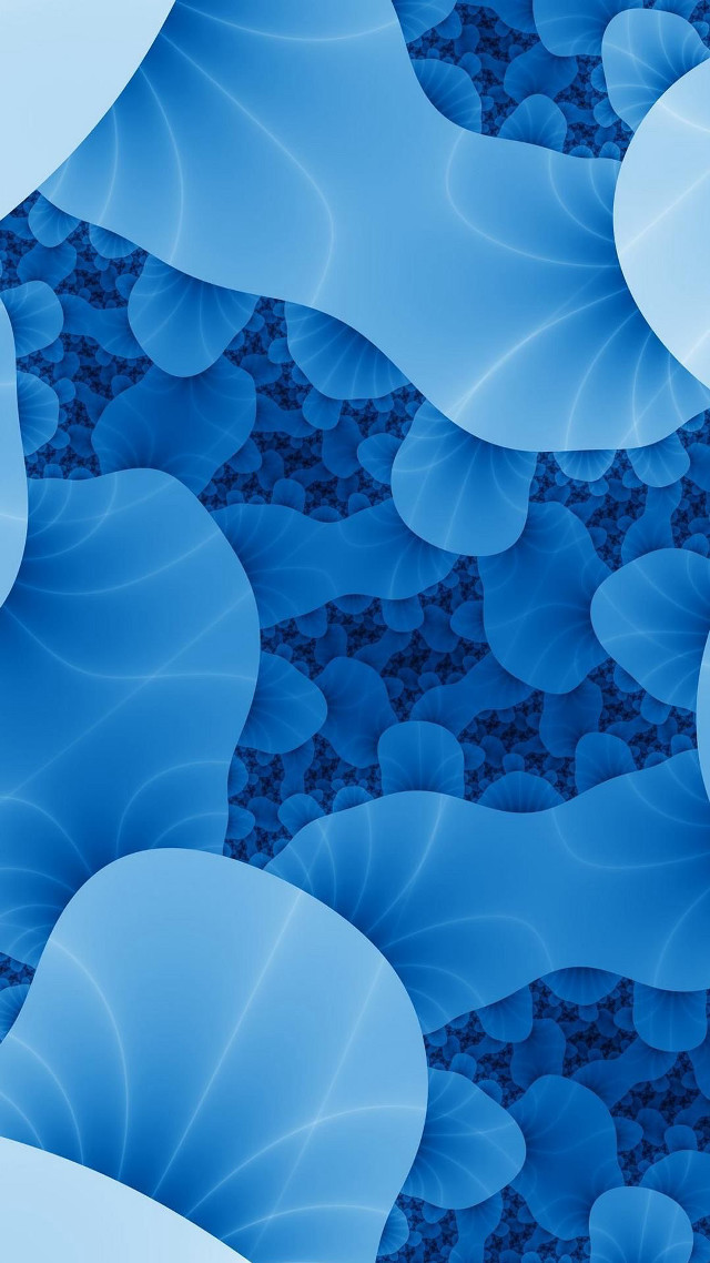Blue background leaves bubbles pattern free wallpaper - medium preview image