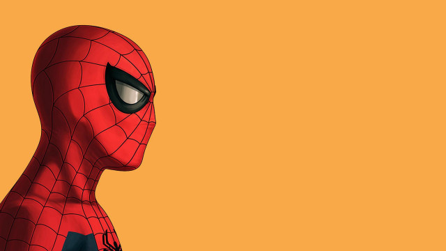 Spiderman yellow background black white free wallpaper - medium preview image