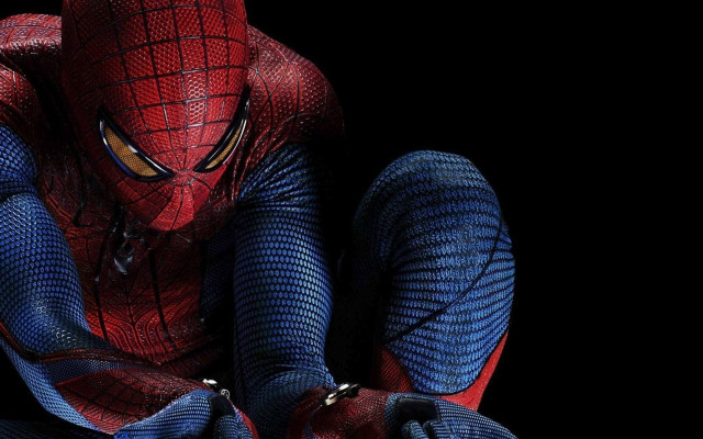 Spider man sitting hands knees free wallpaper - medium preview image