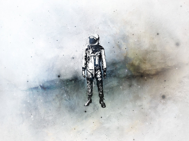 Man space suit fog hands free wallpaper - medium preview image