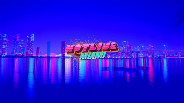Neon hotline miami synthwave city free wallpaper - medium preview image