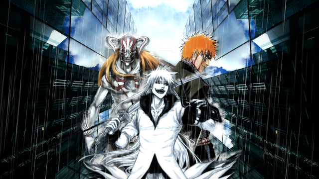 Anime characters city street buildings #2 free wallpaper - medium preview image