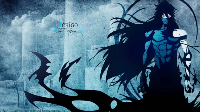 Demon hair face blue background #2 free wallpaper for desktop - medium preview image