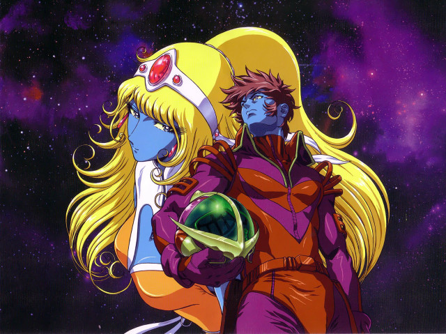 Anime couple galaxy background stars free wallpaper - medium preview image