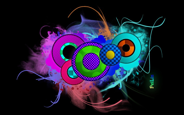 Colorful abstract background black design free wallpaper - medium preview image