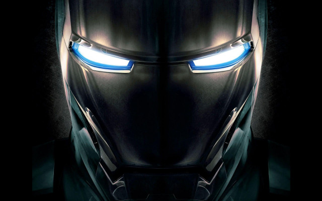 Robot face glowing eyes black free wallpaper - medium preview image