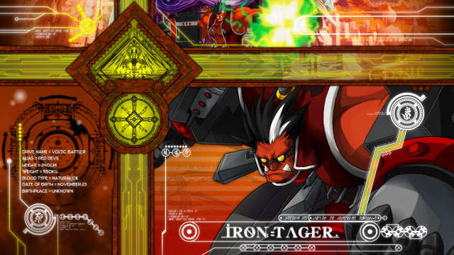 Cartoon red face yellow face free wallpaper - medium preview image