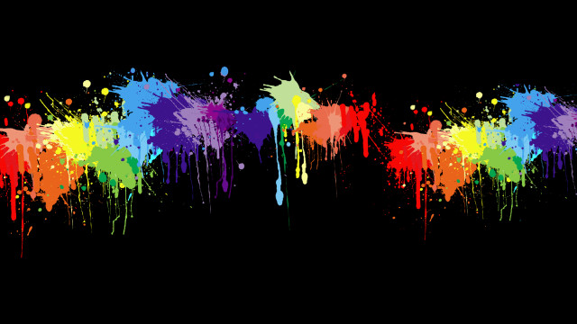Colorful paint splatters black background #5 free wallpaper - medium preview image