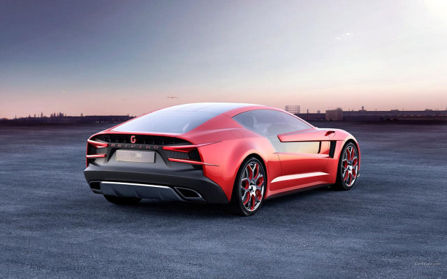 Red sports car parking lot #32 free wallpaper - medium preview image