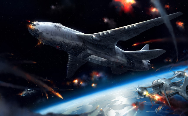 Jet space station rocket aurora free wallpaper - medium preview image