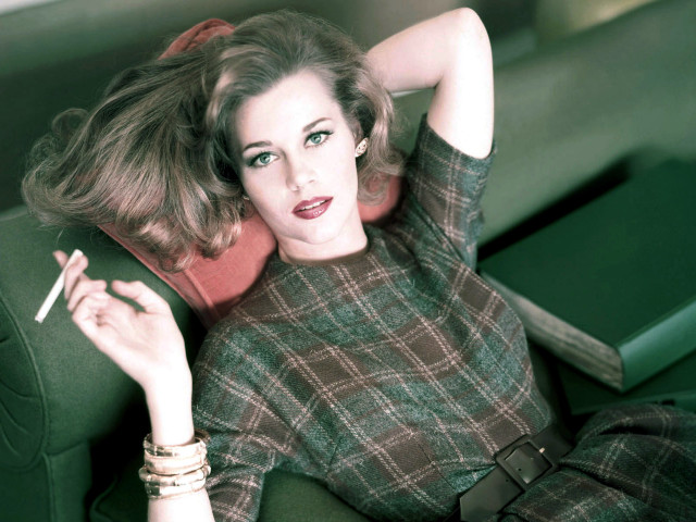 Woman couch cigarette sitting relaxed free wallpaper - medium preview image
