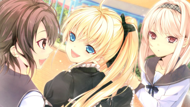 Anime girls blonde hair blue #12 free wallpaper - medium preview image