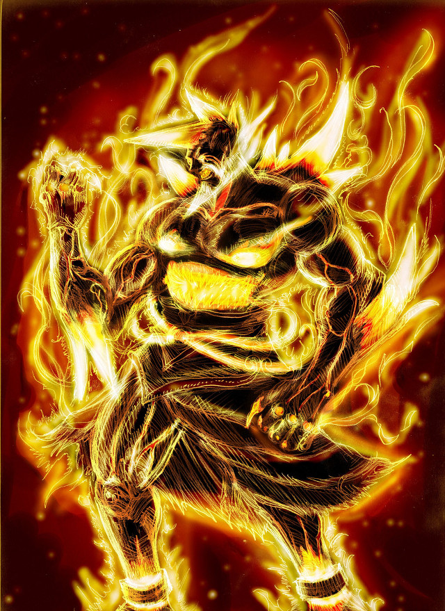 Fiery sword man red background free wallpaper - medium preview image