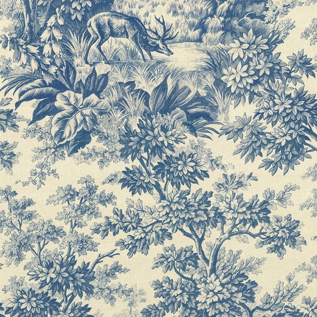 Blue white wallpaper deer flowers free wallpaper - medium preview image