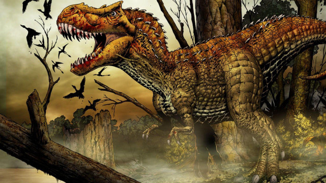 Dinosaur large mouth bats flying free wallpaper - medium preview image
