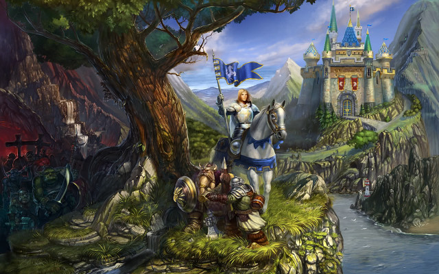 Knight hill flag castle background free wallpaper - medium preview image
