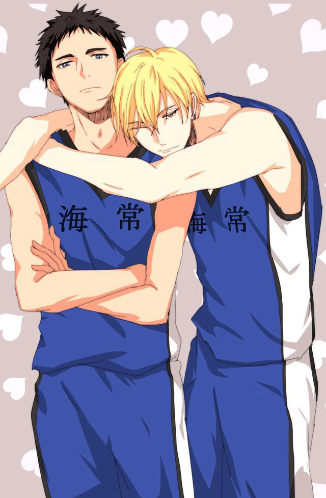 Anime couple hugging hearts pink free wallpaper - medium preview image