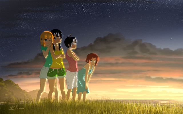 Girls greenfield night stars aurora free wallpaper - medium preview image