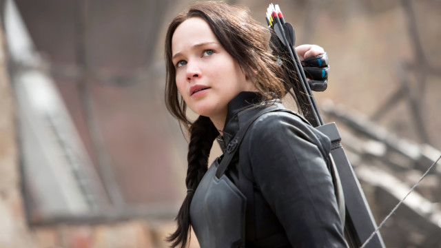 Woman holding bow arrow broken free wallpaper - medium preview image