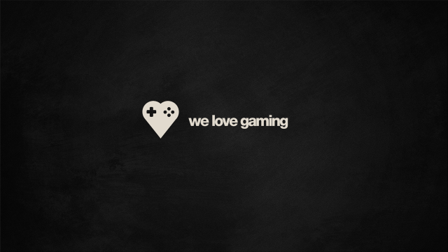 Black background white heart gaming free wallpaper - medium preview image
