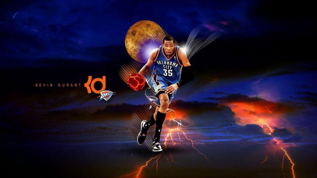 Basketball player running ball lightning #5 free wallpaper - medium preview image