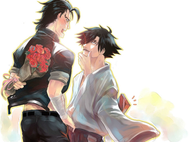 Anime characters flower rose shoulder free wallpaper - medium preview image