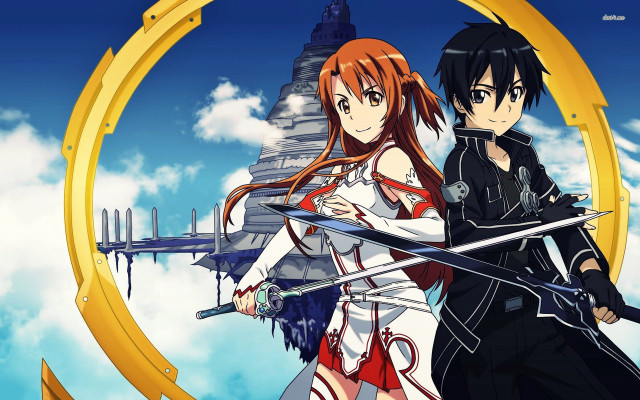 Anime characters clock swords sky free wallpaper - medium preview image
