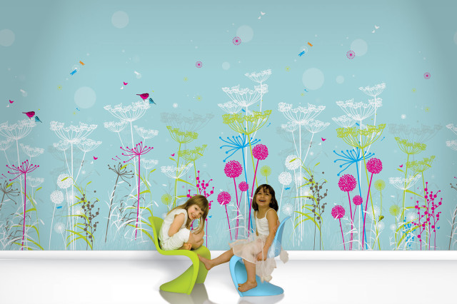 Girls chair flower wallpaper butterfly free wallpaper - medium preview image
