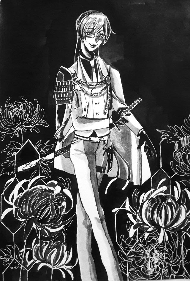 Woman guitar flowers background drawing free wallpaper - medium preview image
