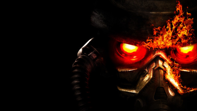 Man gas mask red eyes free wallpaper - medium preview image