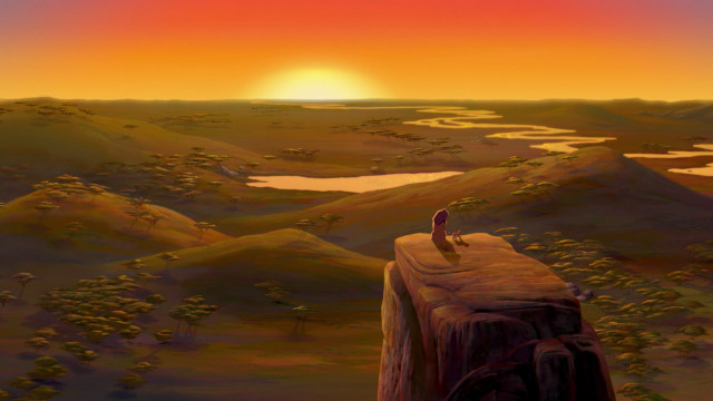 Bird perched cliff lake mountains free wallpaper - medium preview image