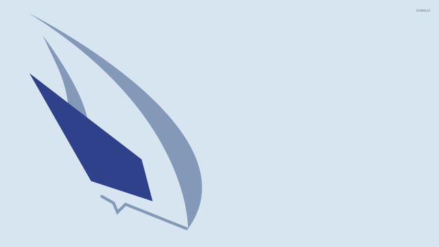 Blue sailboat white sail vector free wallpaper - medium preview image