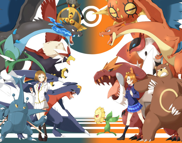 Pokemon group white background blue #2 free wallpaper - medium preview image