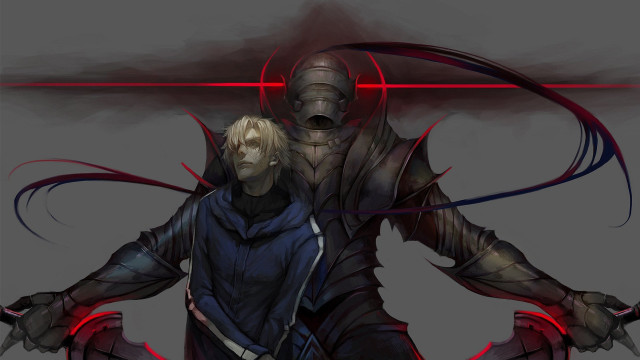 Man sword helmet arms outstretched free wallpaper - medium preview image