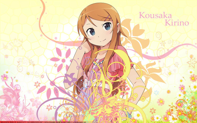 Girl long hair flowery background free wallpaper - medium preview image