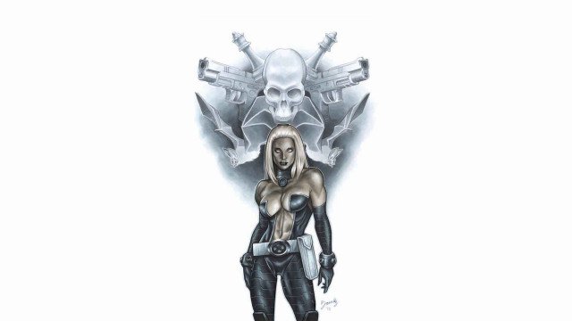 Woman gun skull cobra bodysuit free wallpaper - medium preview image