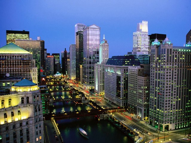 City skyline river night lights #2 free wallpaper - medium preview image