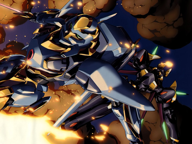 Flying robot sword fire action free wallpaper - medium preview image