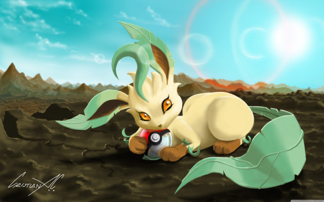 Pokemon sitting rock camera sky free wallpaper - medium preview image