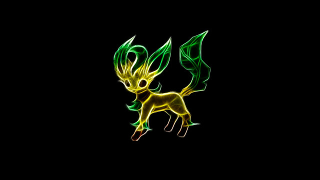 Glowing pokemon figure green yellow free wallpaper - medium preview image