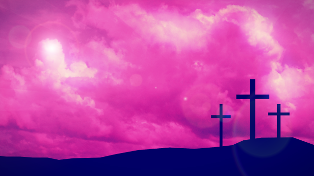 Three crosses hill pink clouds free wallpaper - medium preview image