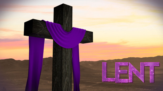 Cross purple ribbon lent sunset free wallpaper - medium preview image