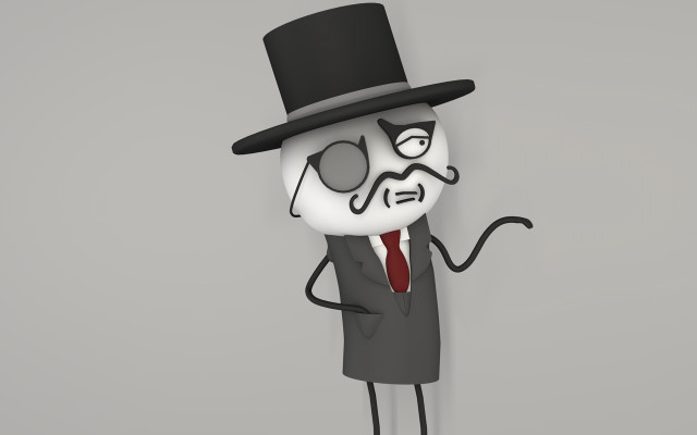 Cartoon character top hat mustache free wallpaper - medium preview image