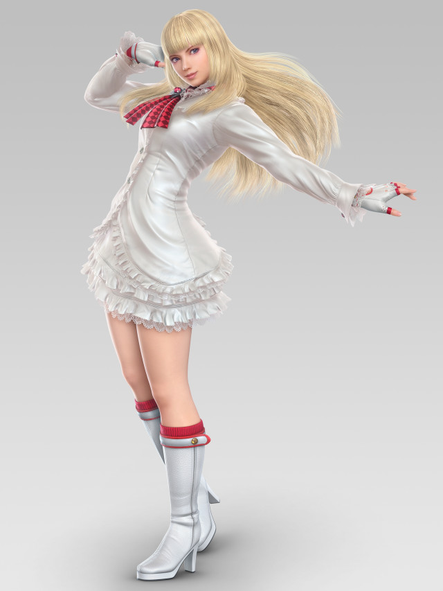 Cartoon girl white dress boots free wallpaper - medium preview image