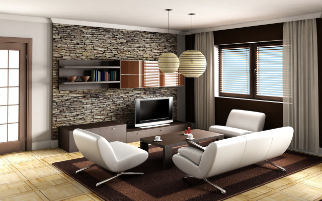Living room tv white chairs #2 free wallpaper - medium preview image